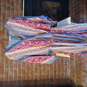 Kori Light Blue Patterned Boho Romper